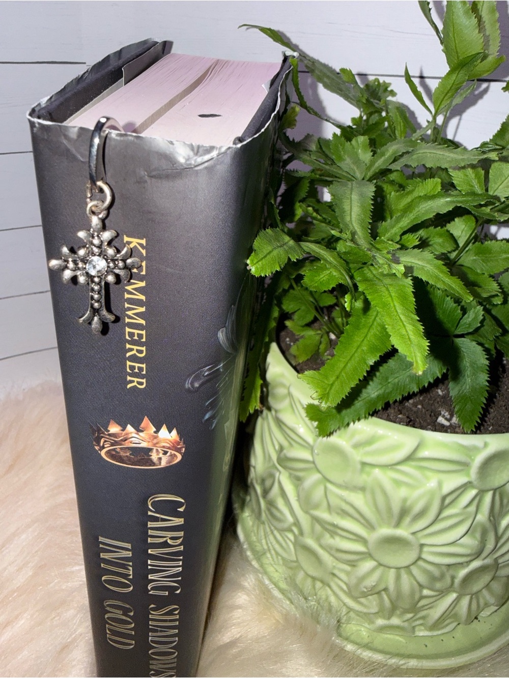 Rhinestone Cross Bookmark
